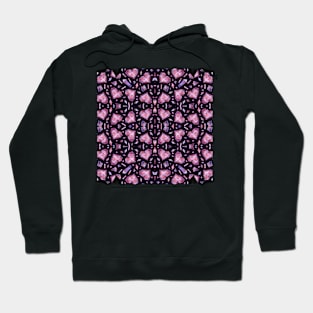 Crystal Hearts and Flowers Valentines Kaleidoscope pattern (Seamless) 3 Hoodie